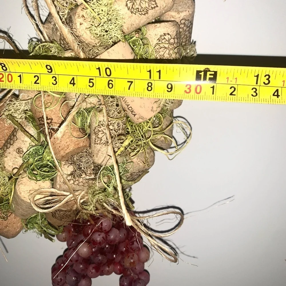 Vintage handmade Wine Cork and grapes Wreath 12”